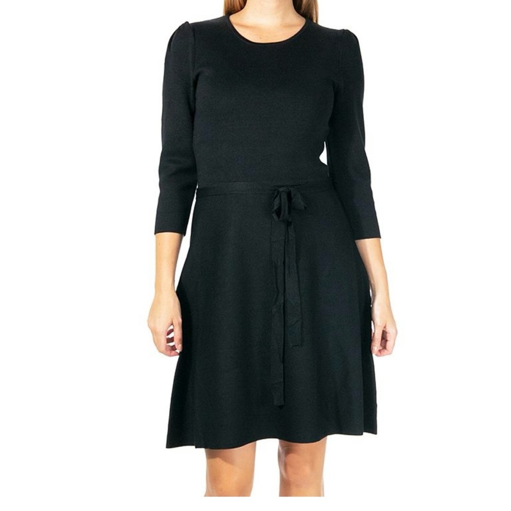 Fit and flare black sweater dress size small